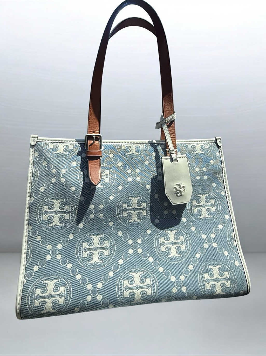 Tory Burch T Monogram Denim Tote